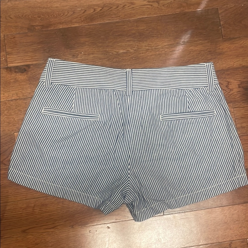 J. Crew Pinstripe Shorts - Navy and White